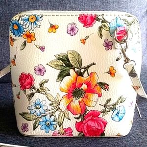 Genuine Leather Floral Purse